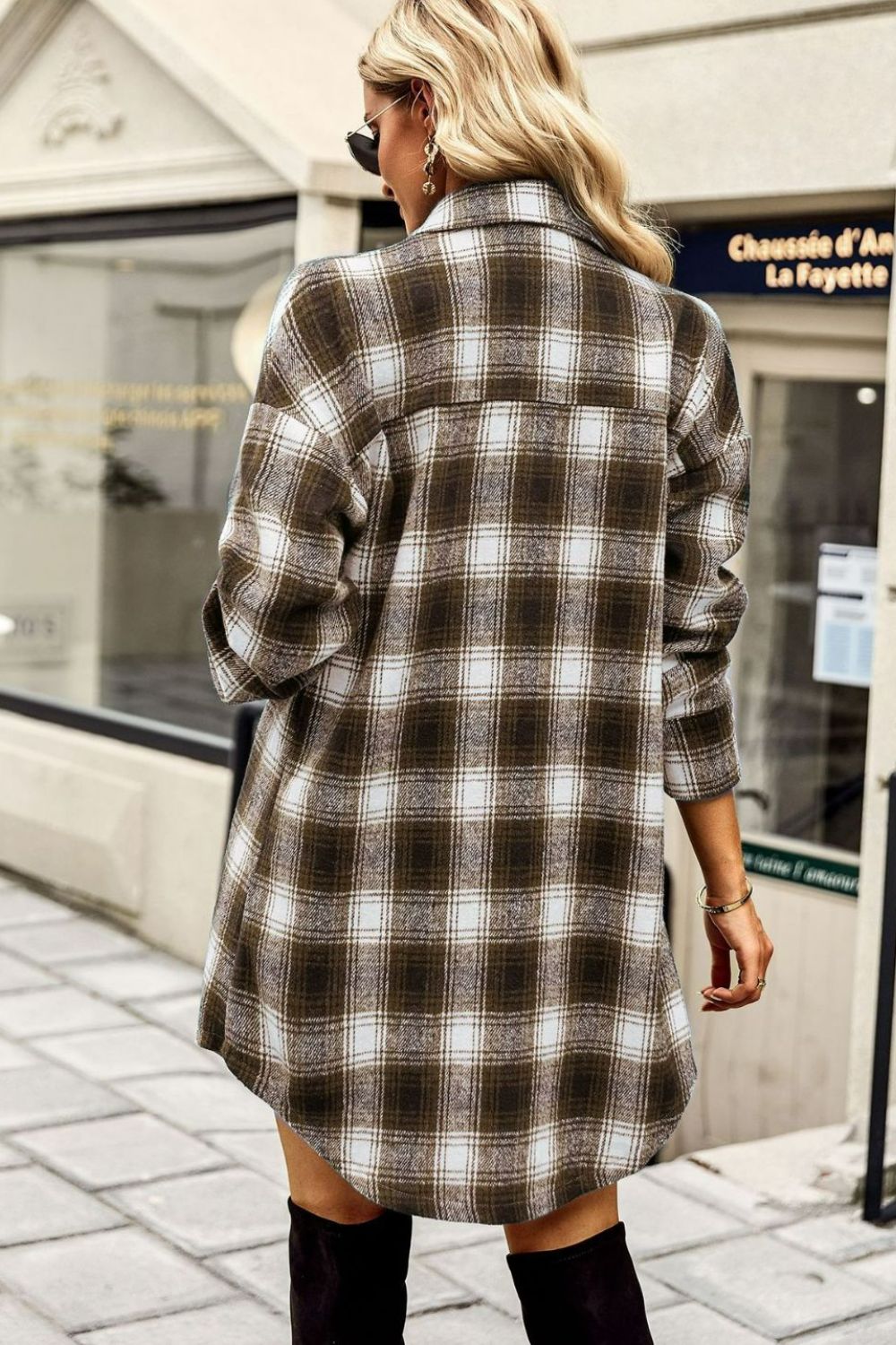 Plaid Long Sleeve Dress or Plaid Long Sleeve Shirt Shacket