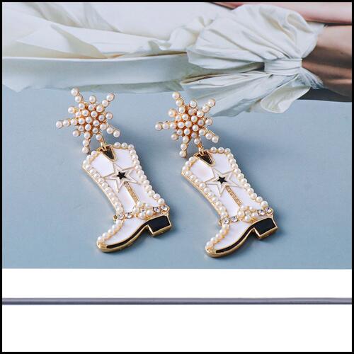 Cowgirl Boot Stone Earrings