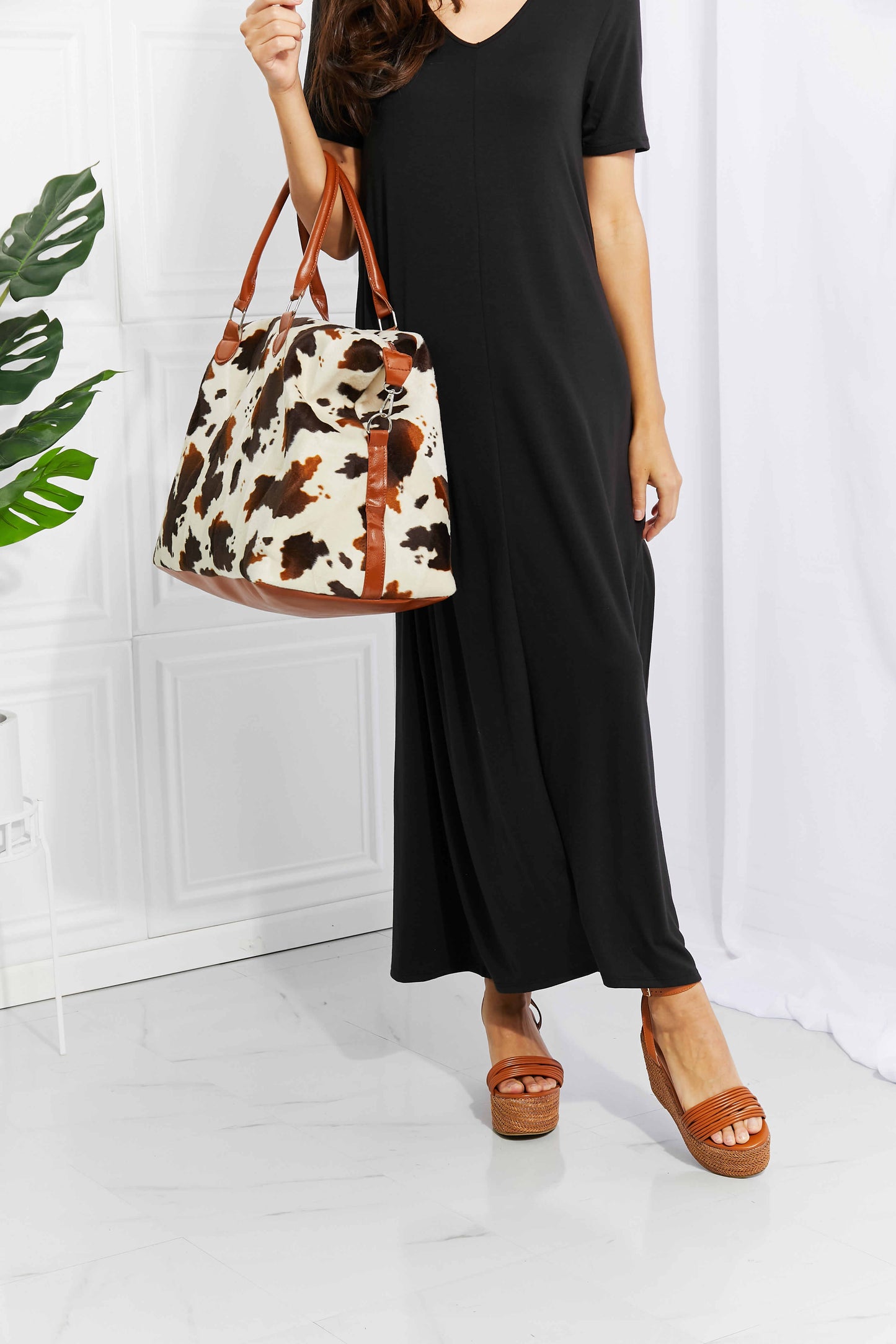 Animal Print Plush Weekend Bag Carry All Bag