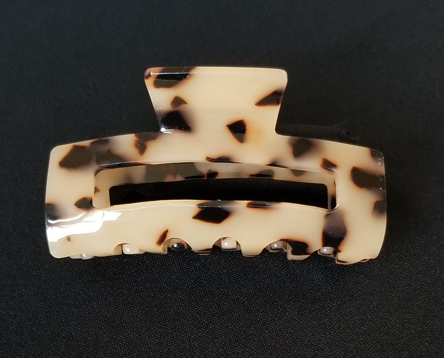 Large 3.1" Hollow Celluloid Acetate Claw Tortoise Hair Clip