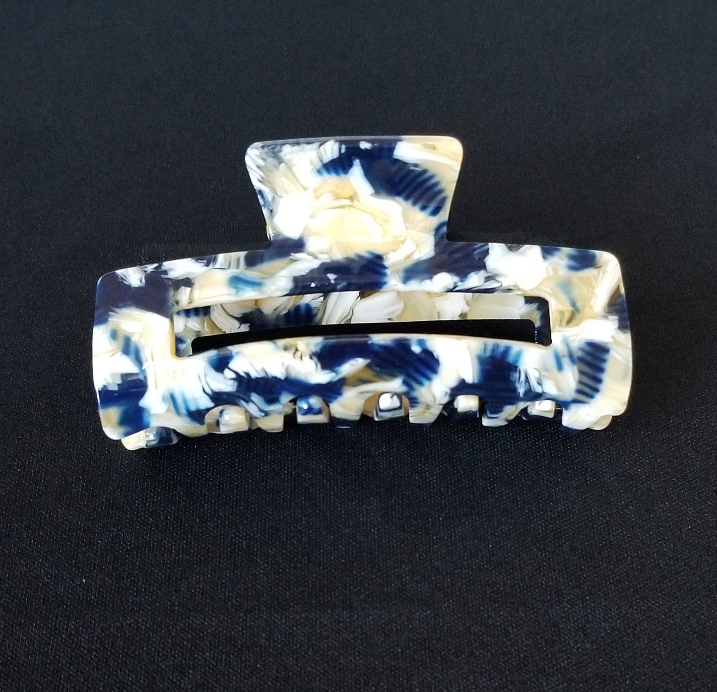 Large 3.1" Hollow Celluloid Acetate Claw Tortoise Hair Clip