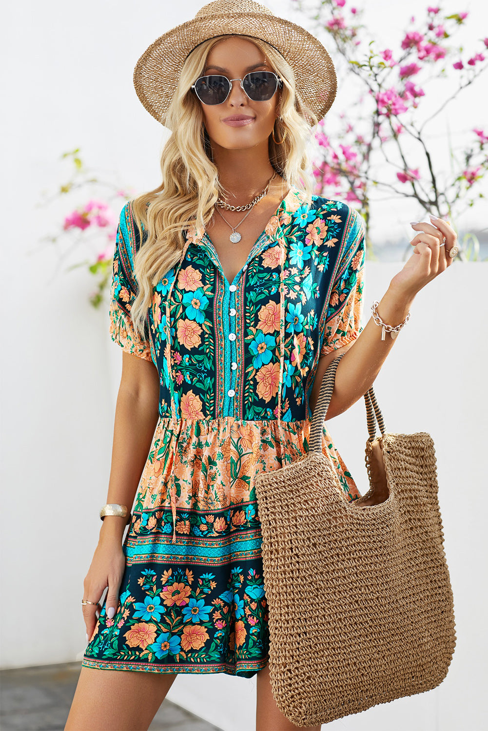 Floral Multicolored Romper