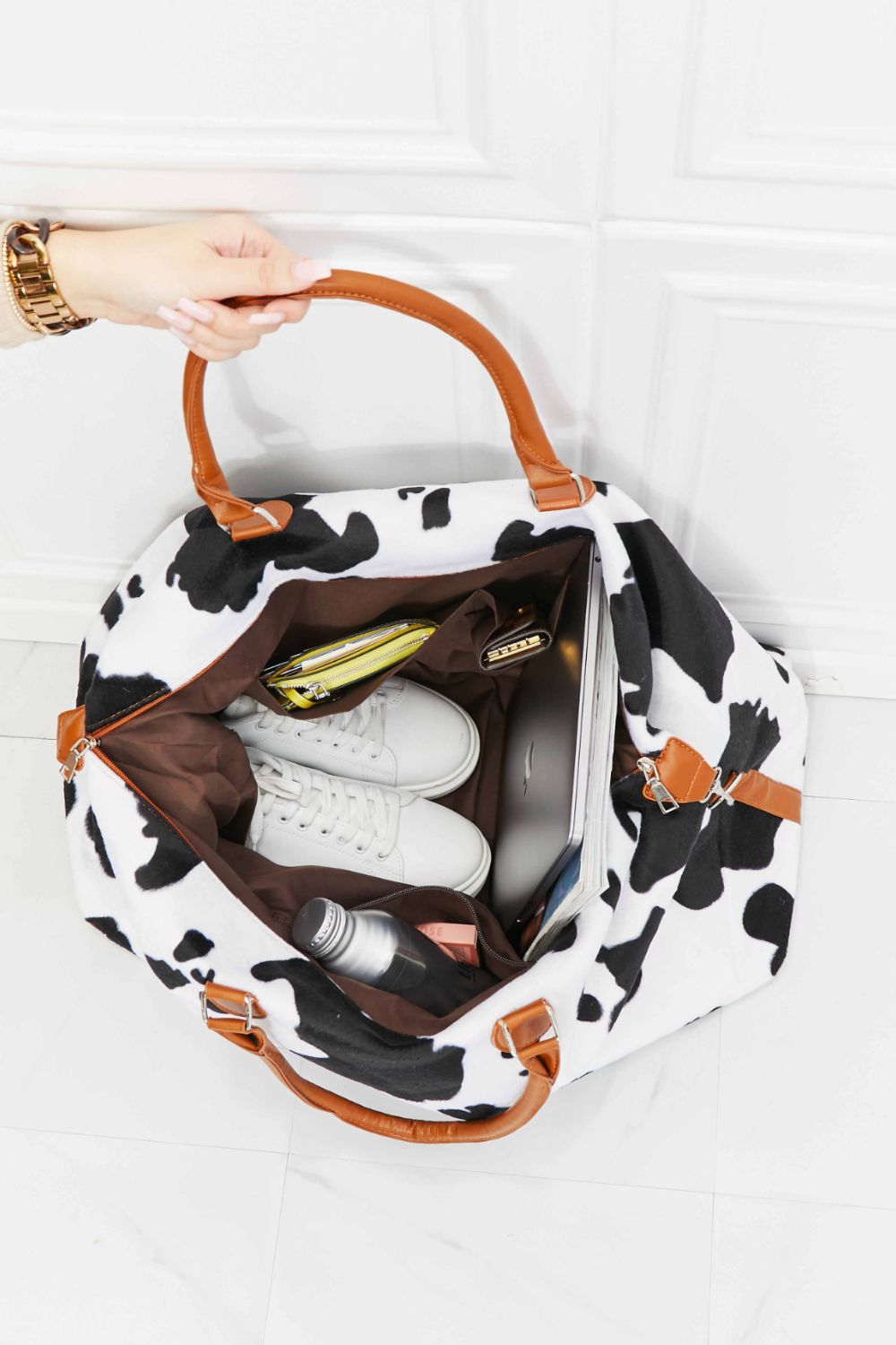 Animal Print Plush Weekend Bag Carry All Bag