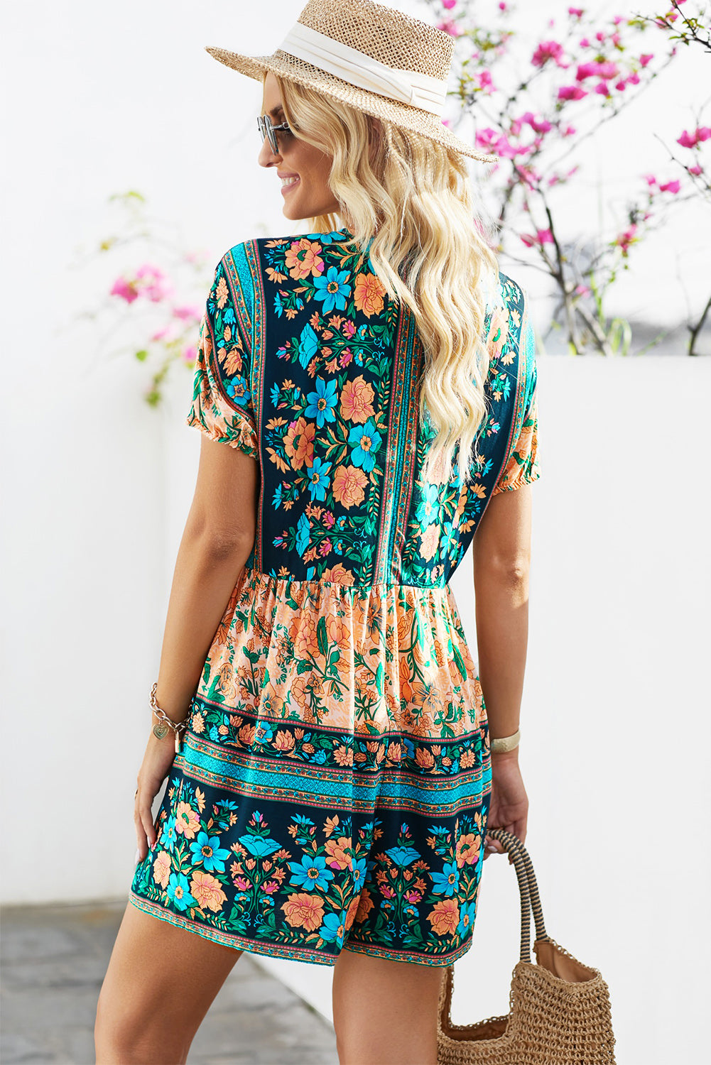 Floral Multicolored Romper