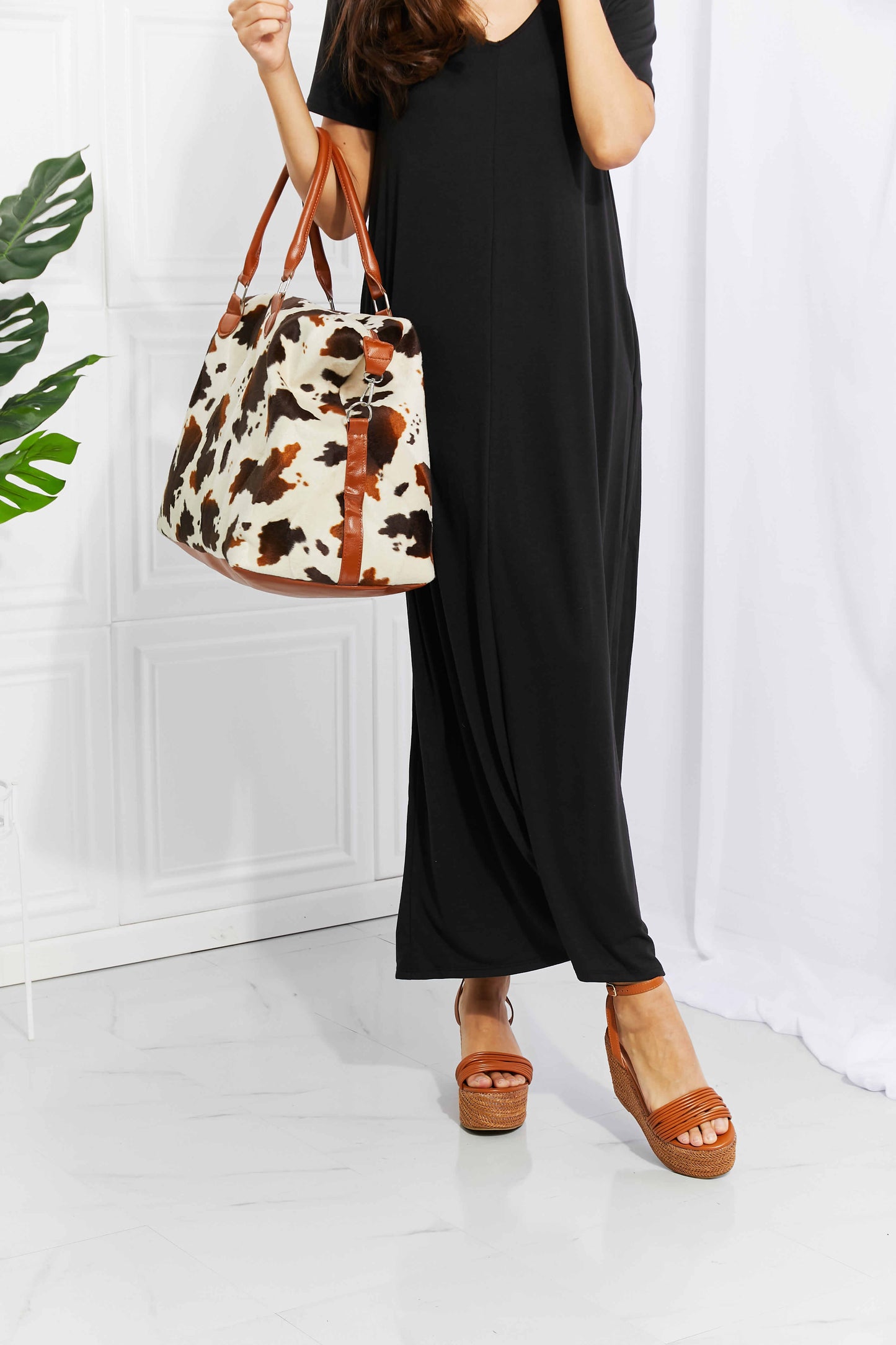 Animal Print Plush Weekend Bag Carry All Bag