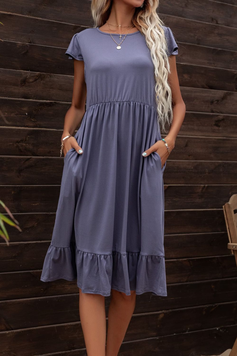 Black Everyday Casual Chic Pocket Dress