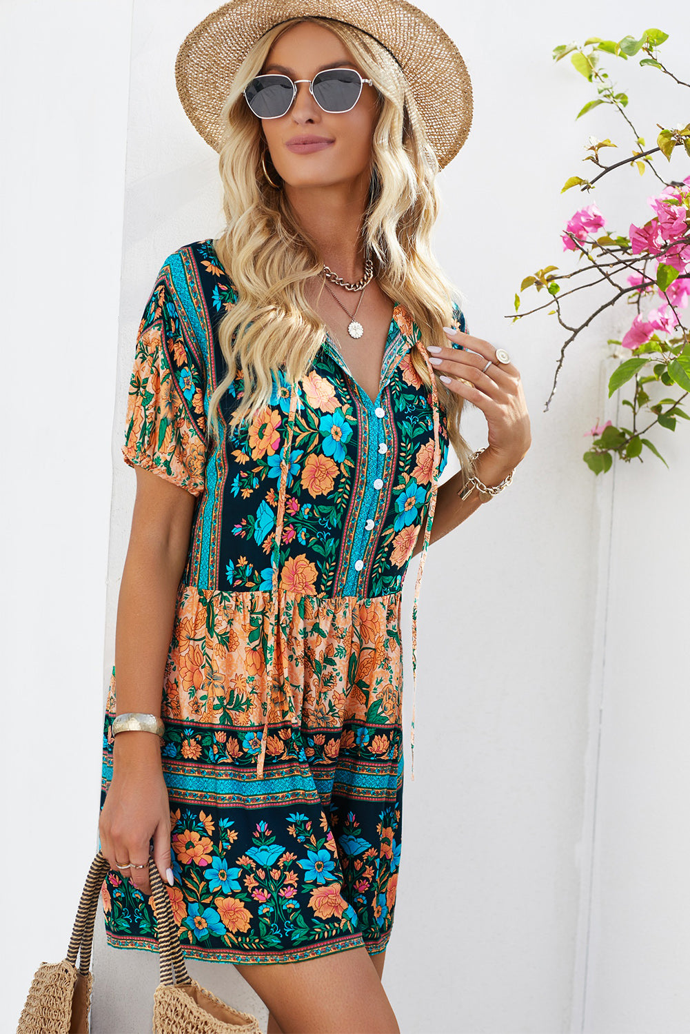 Floral Multicolored Romper