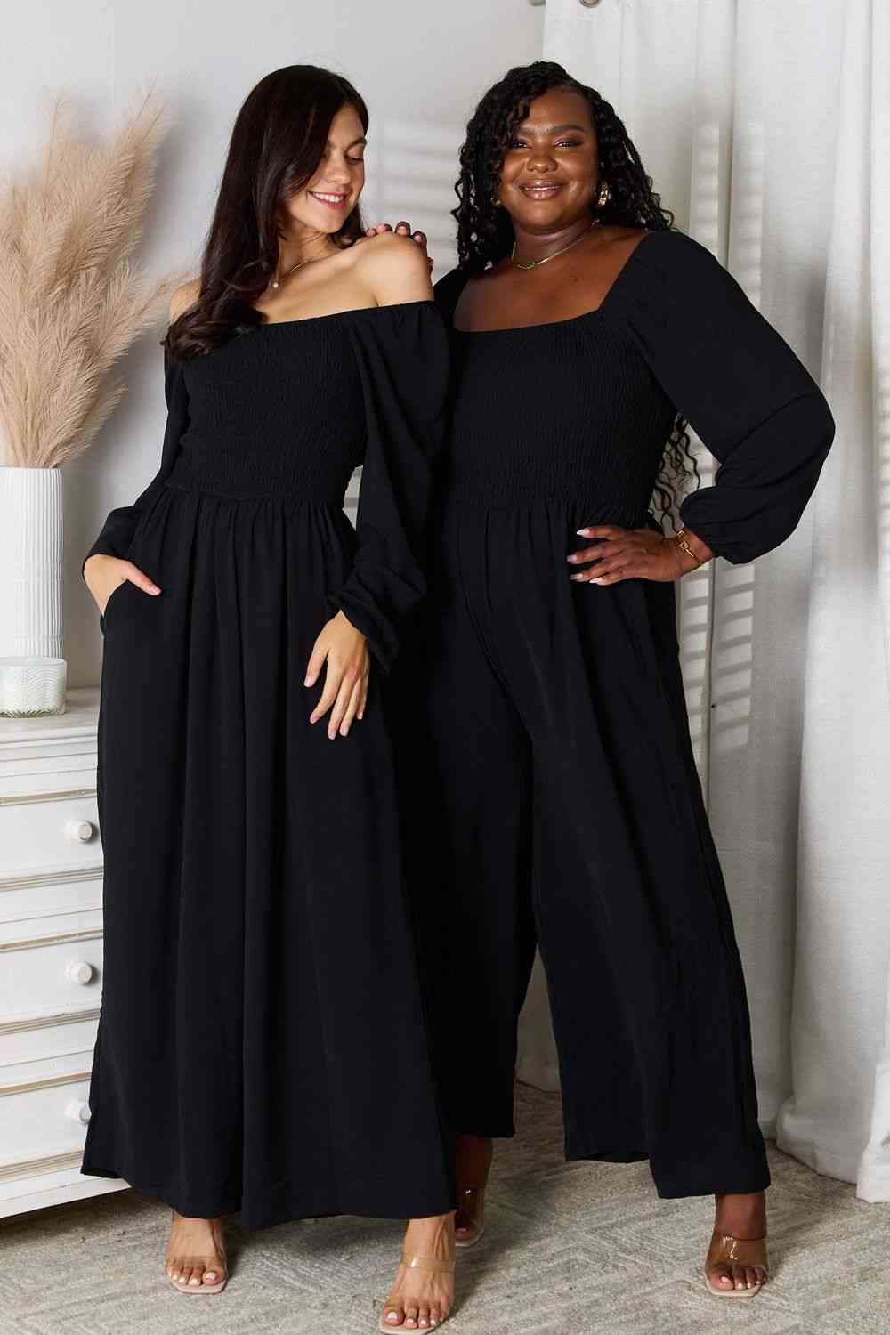 Black Casual Chic Jumpsuit with Pockets