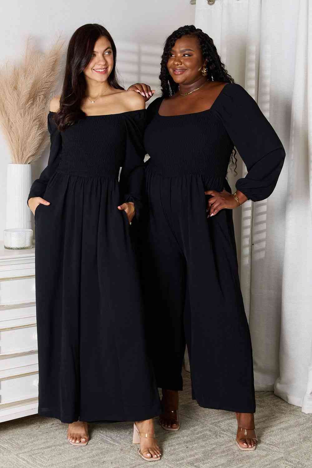 Black Casual Chic Jumpsuit with Pockets