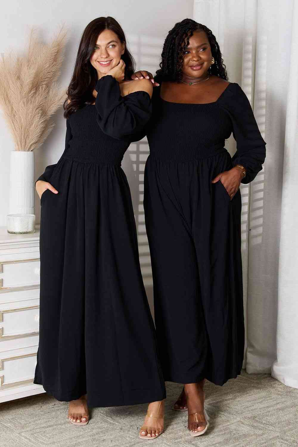 Black Casual Chic Jumpsuit with Pockets