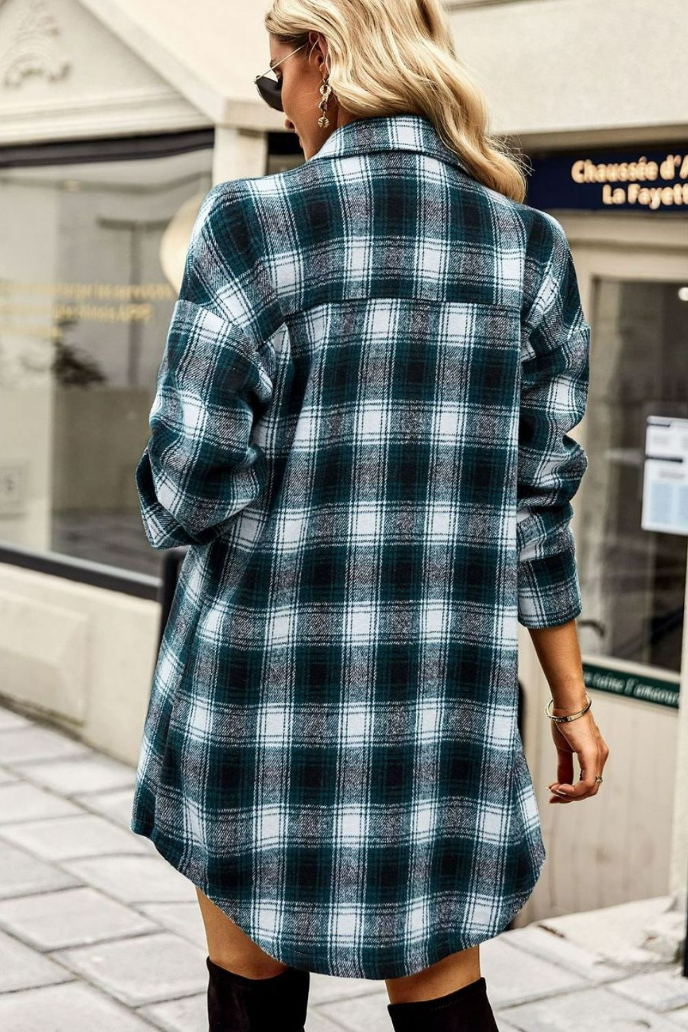Plaid Long Sleeve Dress or Plaid Long Sleeve Shirt Shacket
