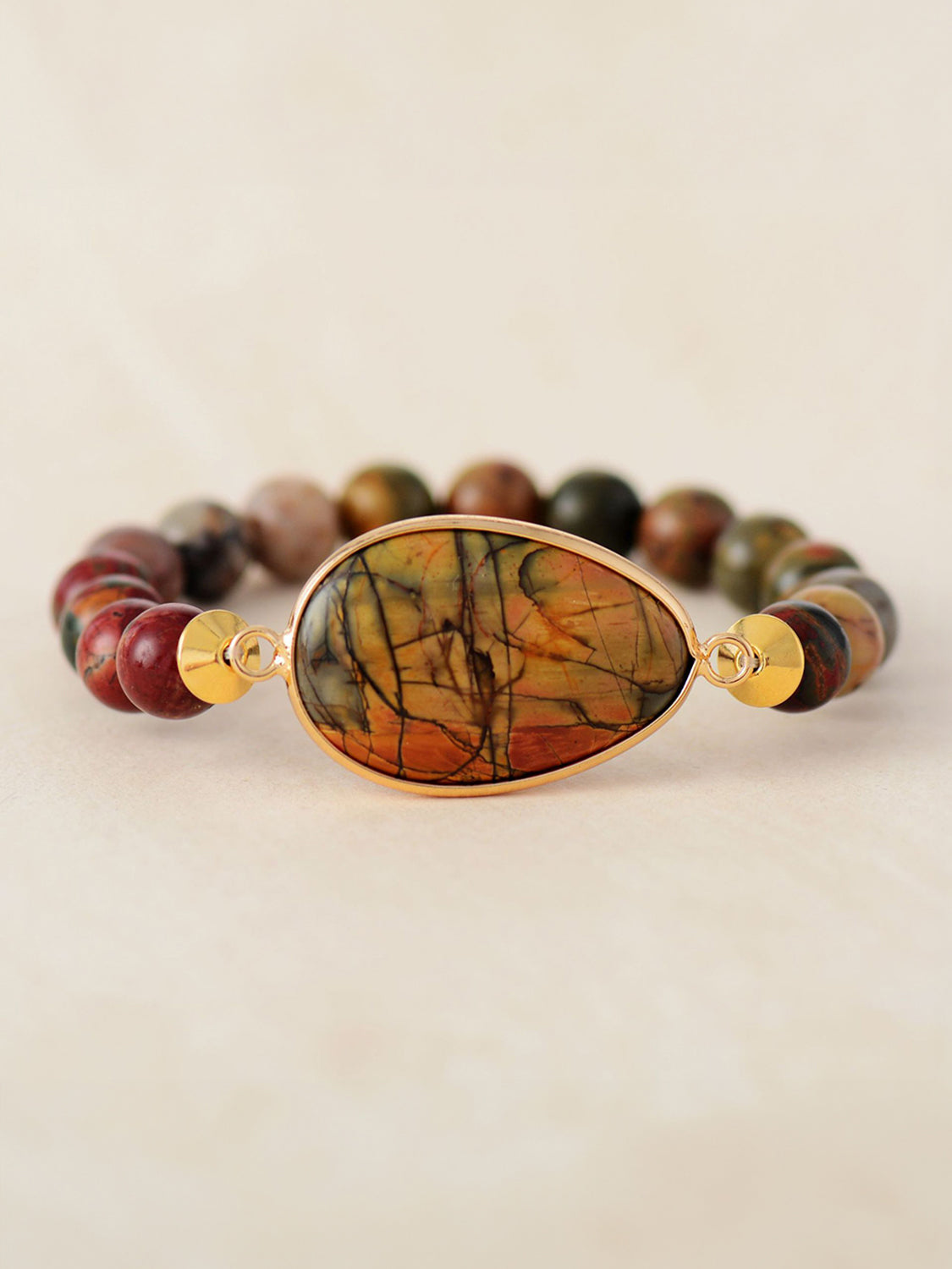 Geometrical Colored Beaded Stone Bracelet
