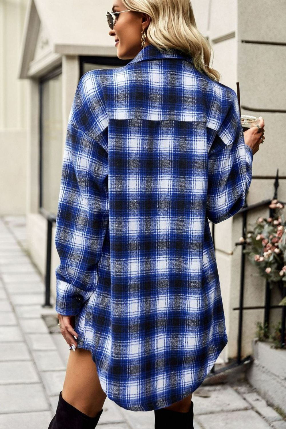 Plaid Long Sleeve Dress or Plaid Long Sleeve Shirt Shacket