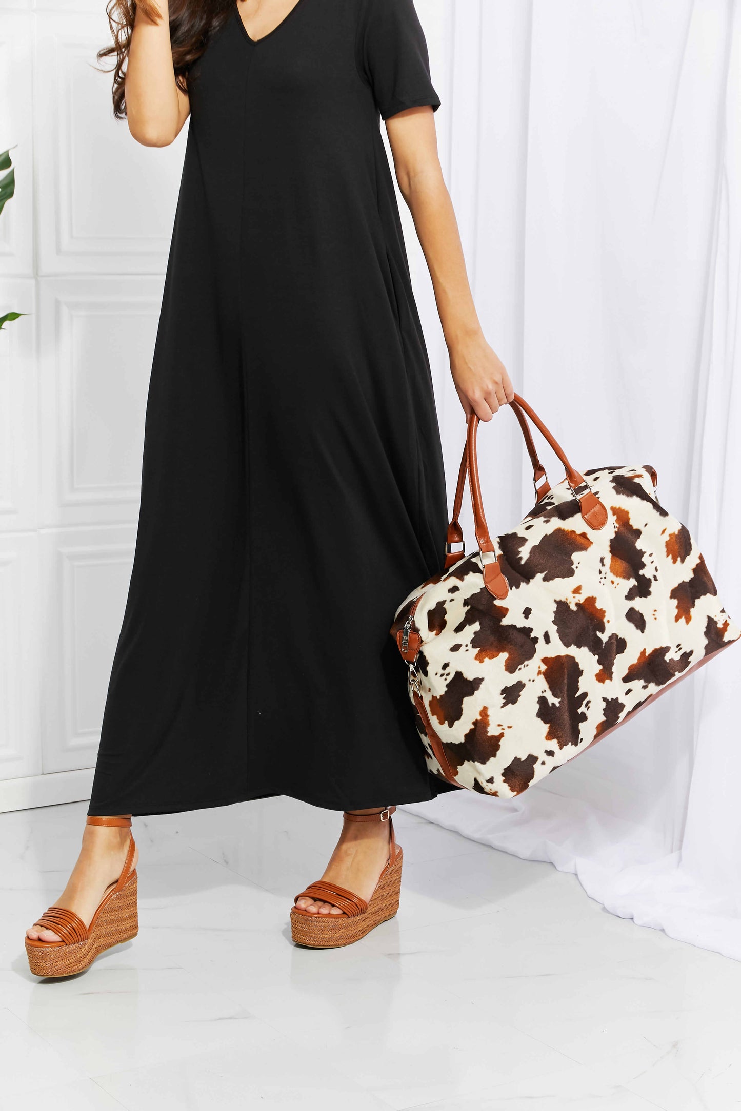 Animal Print Plush Weekend Bag Carry All Bag