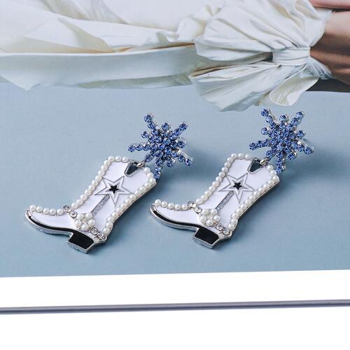 Cowgirl Boot Stone Earrings