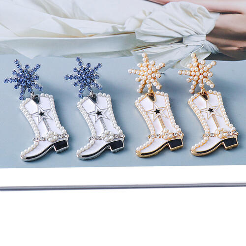 Cowgirl Boot Stone Earrings