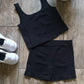 Seamless Crop Tank & Short Set, Loungewear, Workout Gym Outfit