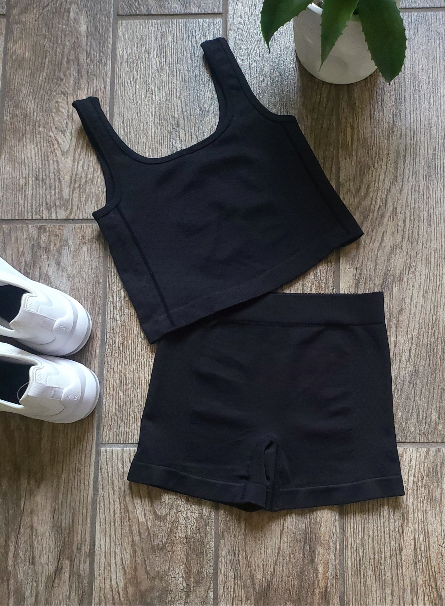 Seamless Crop Tank & Short Set, Loungewear, Workout Gym Outfit