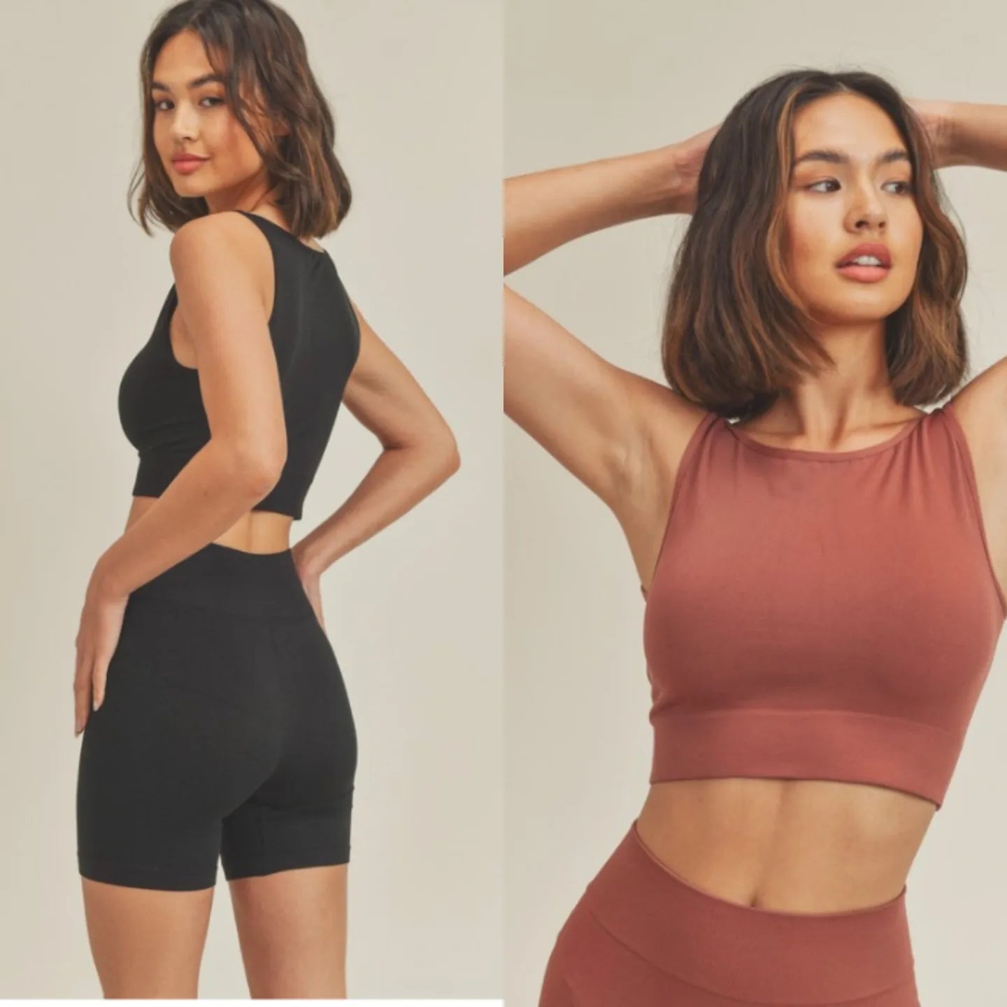 Seamless Crop Top & Biker Short Set