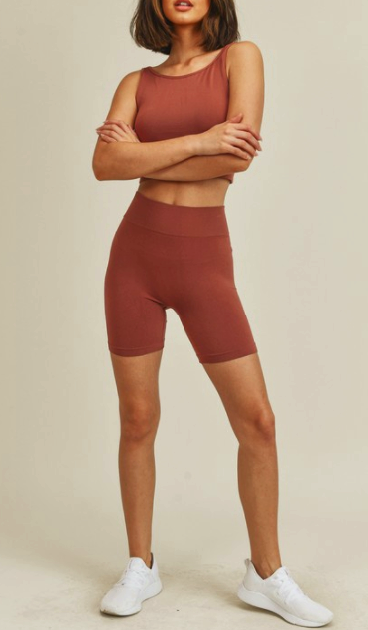 Seamless Crop Top & Biker Short Set