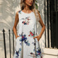 Printed Colorful Sleeveless Dress with Pockets