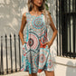 Printed Colorful Sleeveless Dress with Pockets