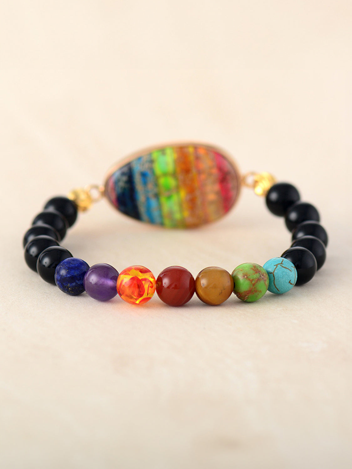 Geometrical Colored Beaded Stone Bracelet