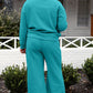 Textured Long Sleeve Top and Drawstring Pants 2 Piece Set