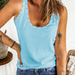 Studded Scoop Neck Ribbed Tank