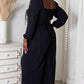 Black Casual Chic Jumpsuit with Pockets