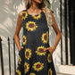 Printed Colorful Sleeveless Dress with Pockets