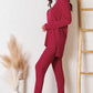 2-Piece Ribbed Round Neck High-Low Slit Top and Pants Set
