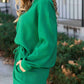 Textured Long Sleeve Top and Drawstring Pants 2 Piece Set