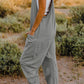 Bohemian V-Neck Sleeveless Jumpsuit with Pocket