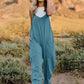 Bohemian V-Neck Sleeveless Jumpsuit with Pocket