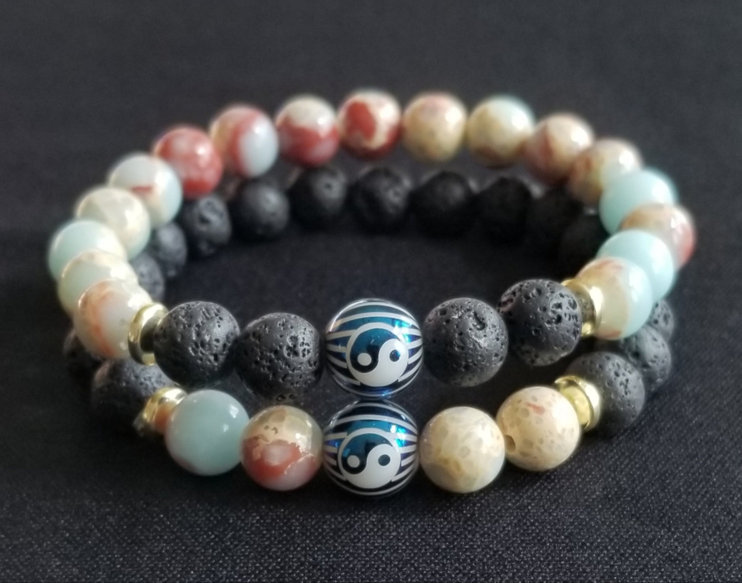 Yin and Yang Stacking Bracelet Set