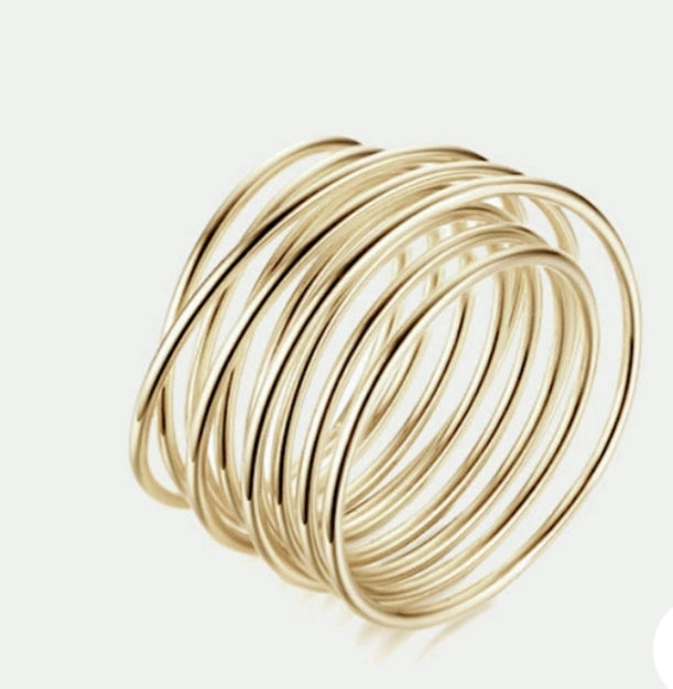 Gold Plated Hoop Ring for Girls Women