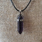 Healing Crystal Fashion Necklace on a  Black Soft Rope Unisex
