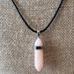 Healing Crystal Fashion Necklace on a  Black Soft Rope Unisex