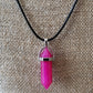 Healing Crystal Fashion Necklace on a  Black Soft Rope Unisex