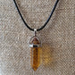 Healing Crystal Fashion Necklace on a  Black Soft Rope Unisex