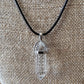 Healing Crystal Fashion Necklace on a  Black Soft Rope Unisex