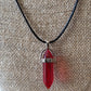 Healing Crystal Fashion Necklace on a  Black Soft Rope Unisex