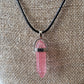 Healing Crystal Fashion Necklace on a  Black Soft Rope Unisex