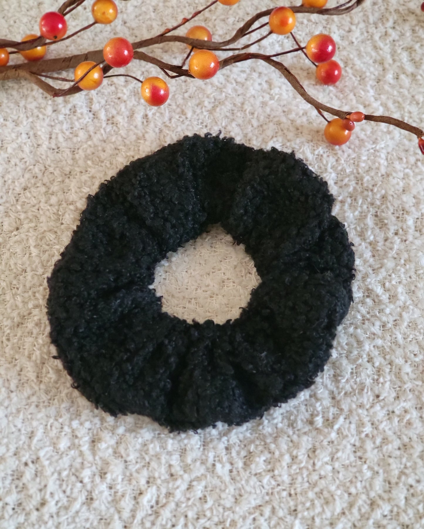 Fall Winter Faux Sherpa Scrunchies Teddy Bear Scrunchies Hair Accessory