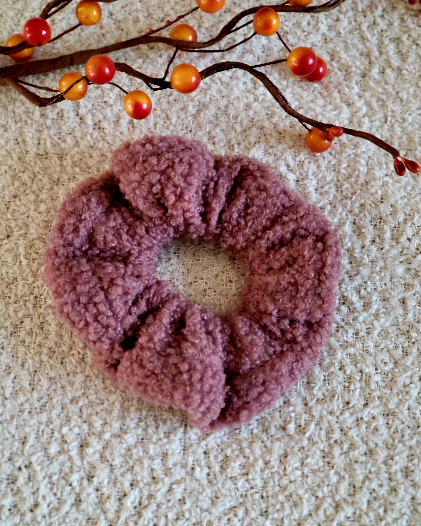 Fall Winter Faux Sherpa Scrunchies Teddy Bear Scrunchies Hair Accessory