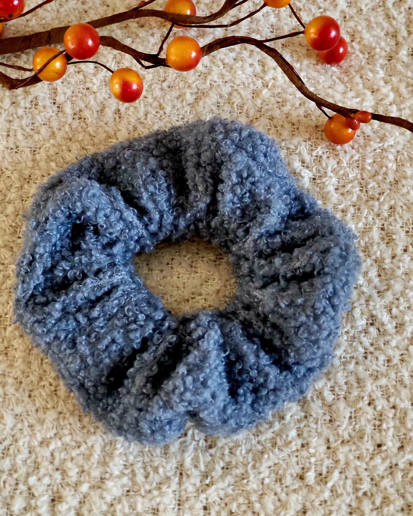 Fall Winter Faux Sherpa Scrunchies Teddy Bear Scrunchies Hair Accessory