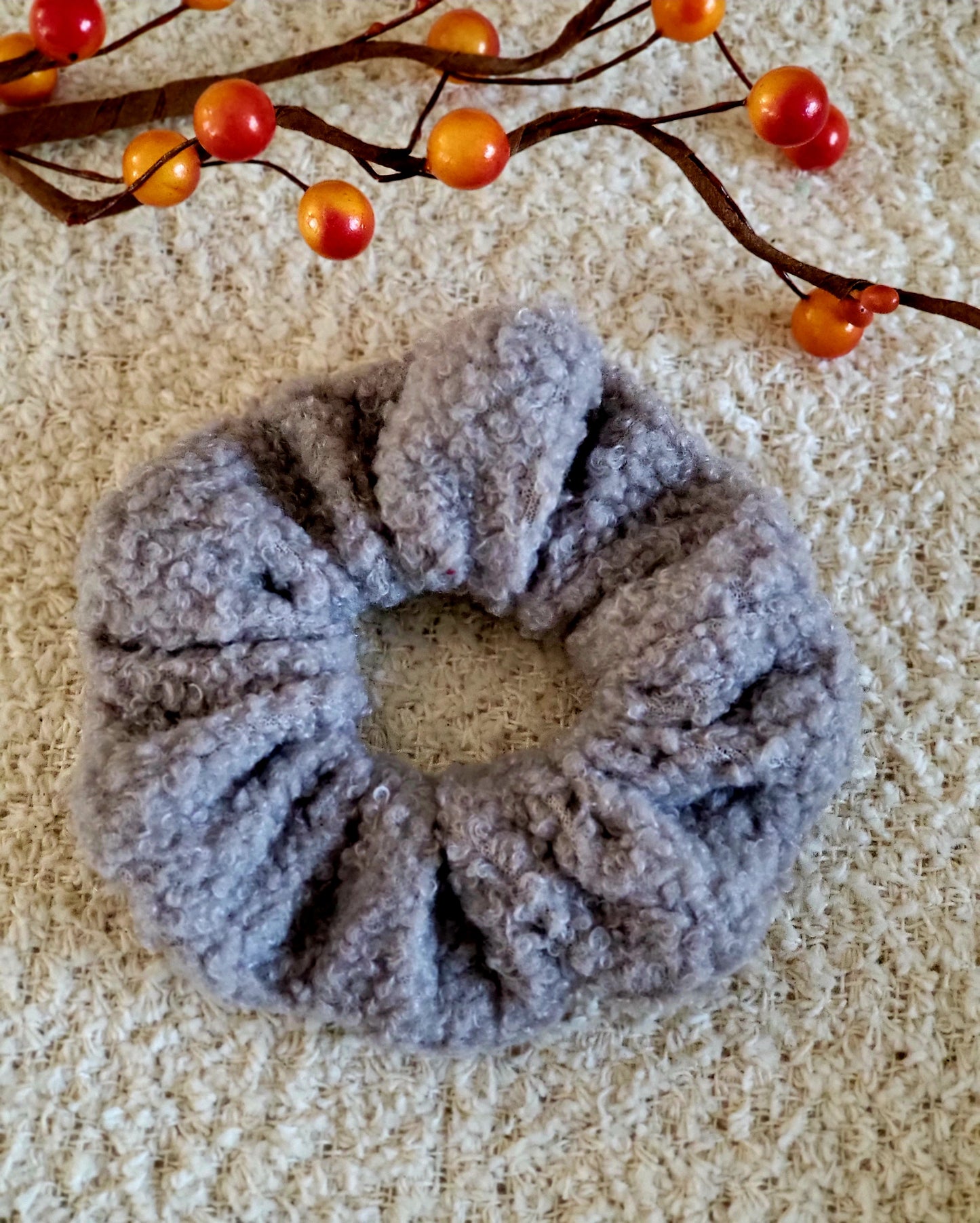 Fall Winter Faux Sherpa Scrunchies Teddy Bear Scrunchies Hair Accessory