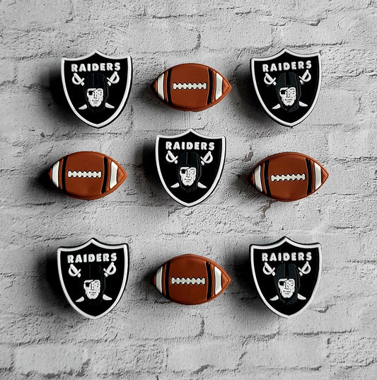 Football and Raiders Charms for Croc Shoes & Bracelet Jibbitz