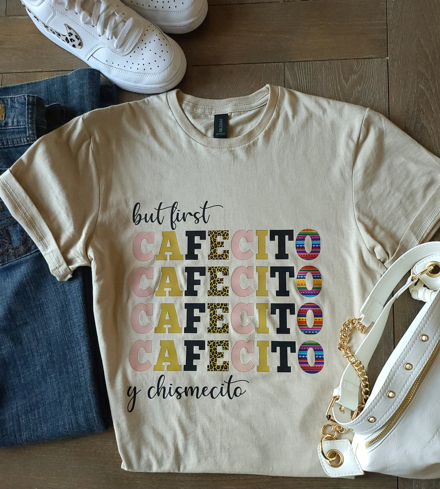 Cafecito y Chismecito Coffee and Gossip T- Shirt